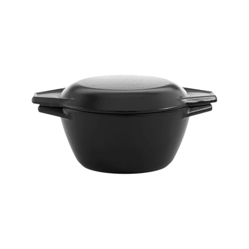 Enamelled Cast Iron Round Casserole Dish With Lid, 16.5cm, Black By Chabrias LTD