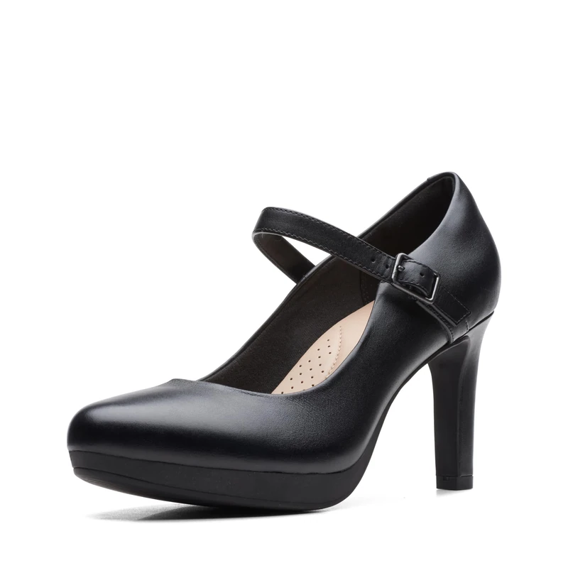 Clarks Ambyr Shine Womens Black Leather, 8.5