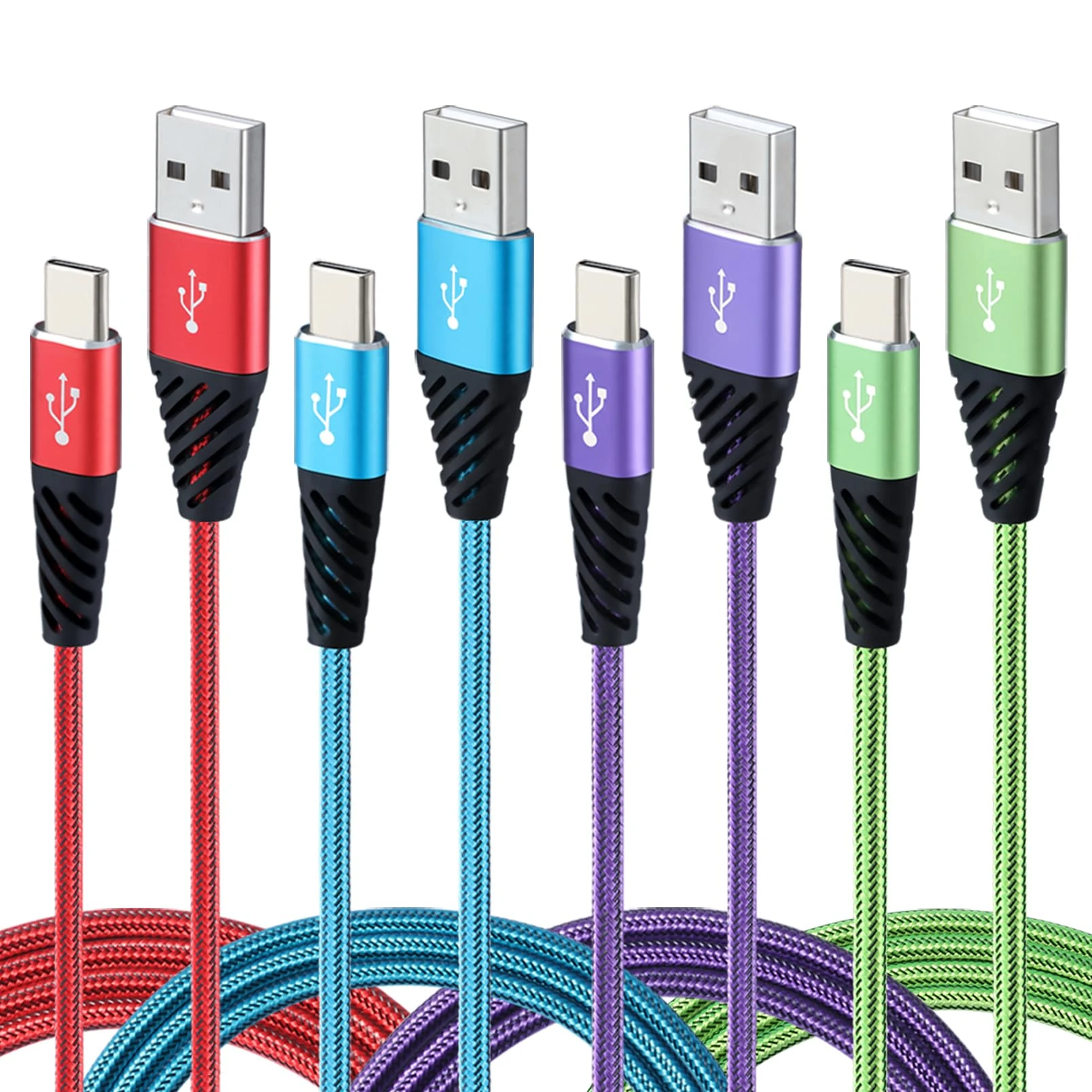 Bynccea USB C Charger Cable 3m 4-Pack Type C, Nylon Braided USB A to USB-C Phone Charger Cable Fast Charging Compatible with Samsung Galaxy S10 S9 S8 Note 10 9 Pixel LG V30