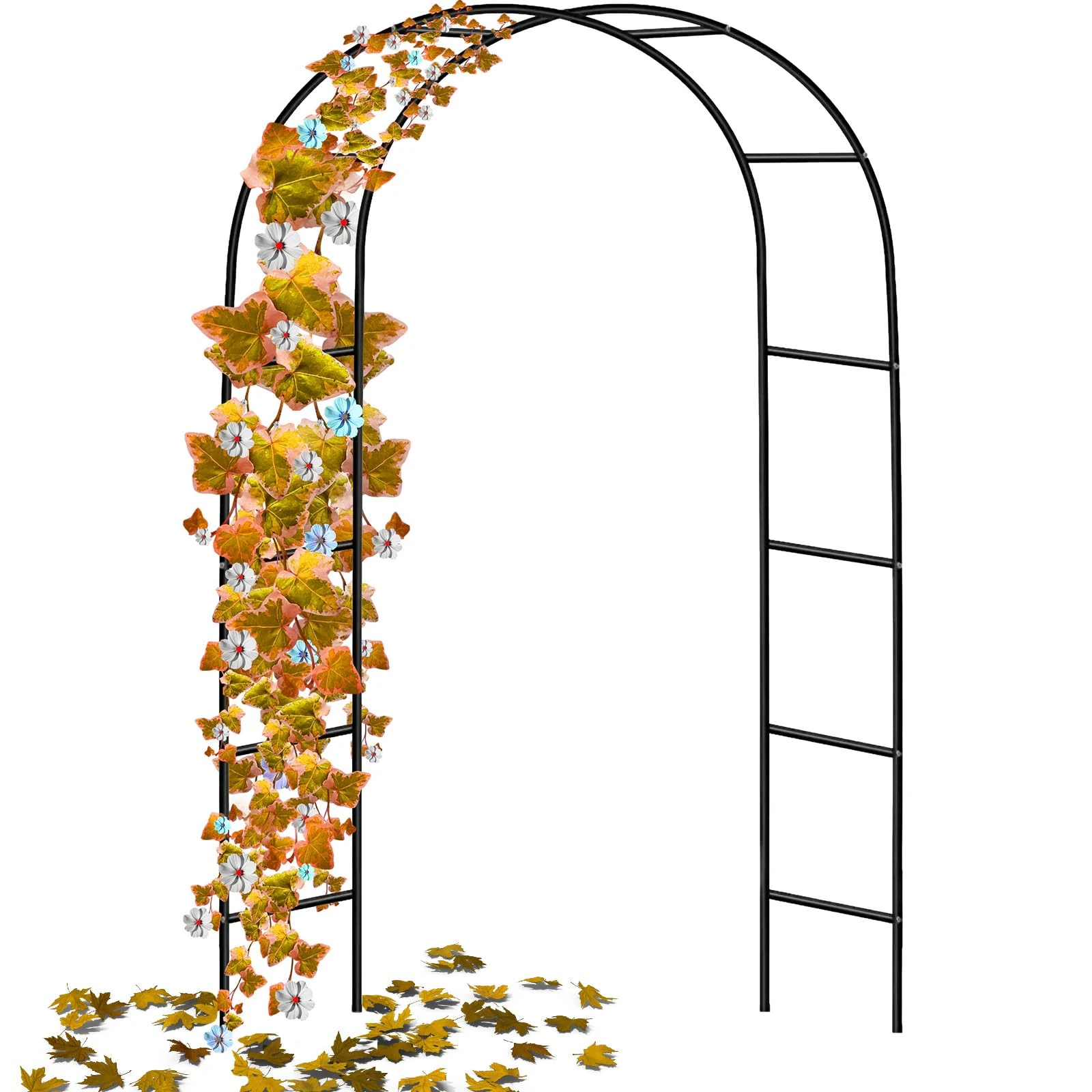 Crystals 2m Garden Metal Arch,Trellis Arched Frame Archway,Tubular Arbour for Climbing Plant, Metal
