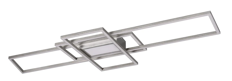 Trio, Ceiling Light, Irvine incl. 1 x LED,SMD,60,0 Watt,3000-6500K,7100 Lm. Body: Metal, Nickel matt L:105 cm, L:42 cm, H:6,5 cm Light Color infinitely