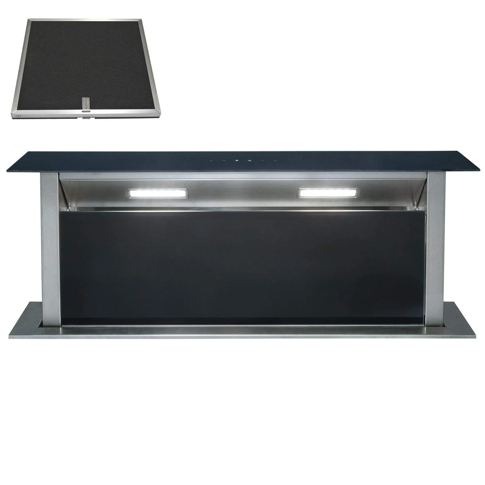 SIA DD90BL 90cm Black Touch Control Downdraft Cooker Hood Extractor Fan & Filter