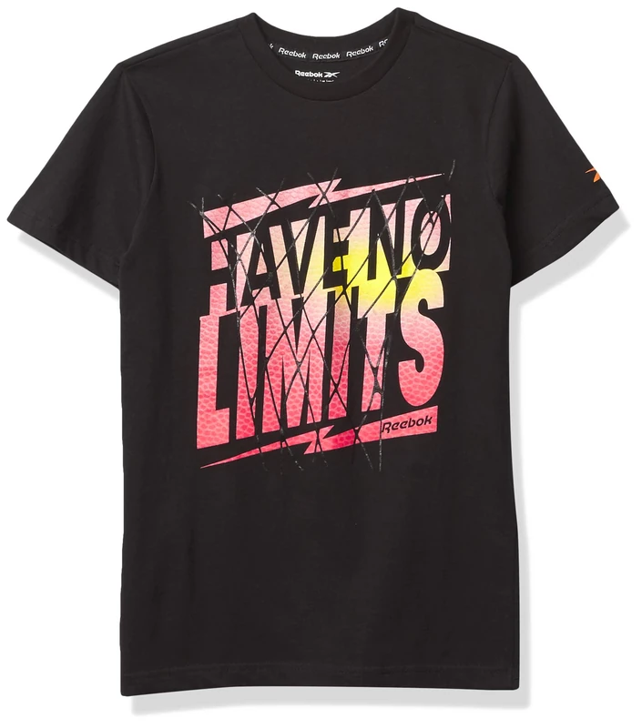 Reebok Big Intl T-Shirt Short-Sleeved T-Shirt for Children, Boys, Short0Sleeved T-Shirt, H89062RBI_8, Black, 8 - Image 1
