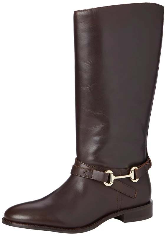 Joules Womens Westcote Knee High Leather Boot - Dark Brown