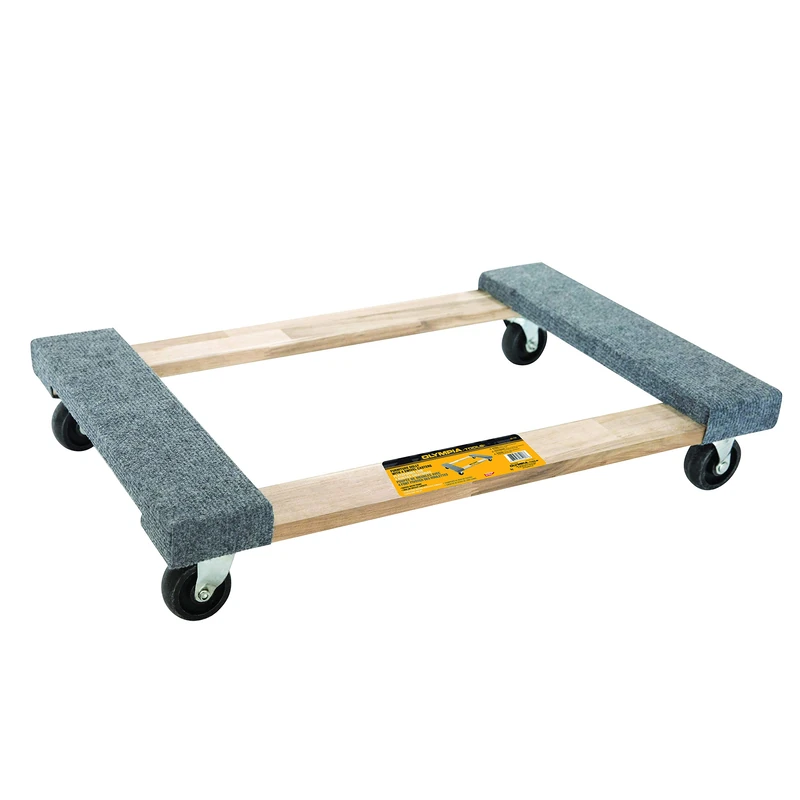 Olympia Tools Furniture Dolly for Moving, 1000 LB Capacity, 18 x 30 in, Fully Asembled, FSC Acacia Wood (Single Pack)