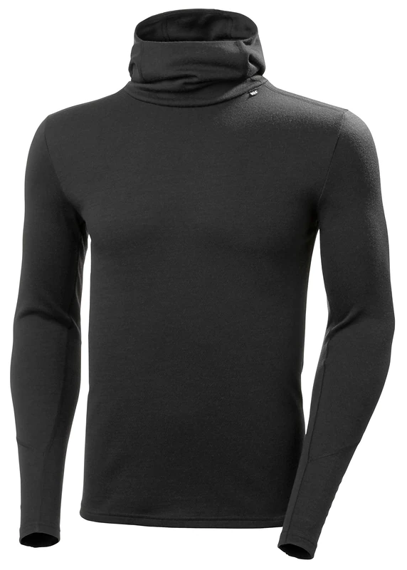 Helly Hansen Men's Lifa Merino Midweight Hoodie, Black, 2XL
