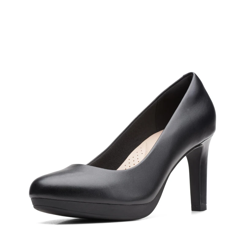 Clarks Women's Ambyr Joy Pump, Black Leather, 8 UK