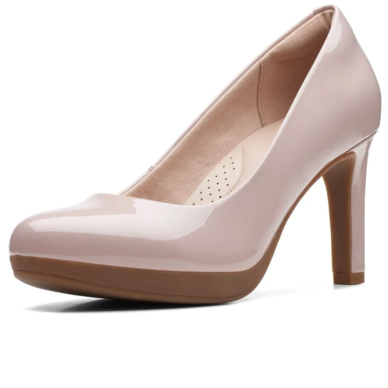 Clarks Women's Ambyr Joy Pump, Dusty Rose Patent Synthetic, 8 UK