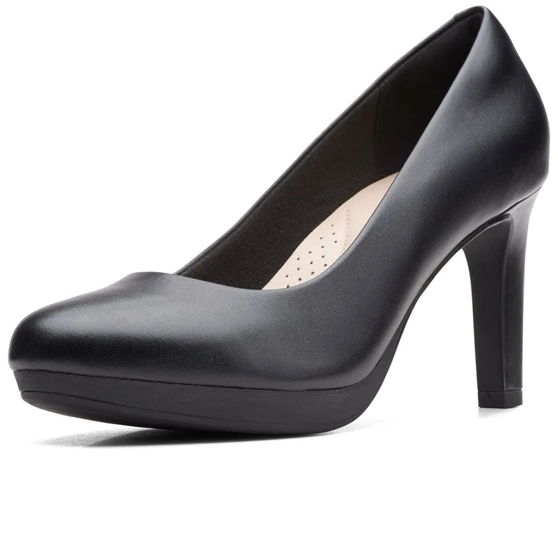 Clarks Women's Ambyr Joy Pump, Black Leather, 9 UK - Image 1