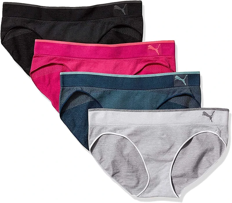 PUMA Ladies' Seamless Bikini, 4 Pack - Image 1