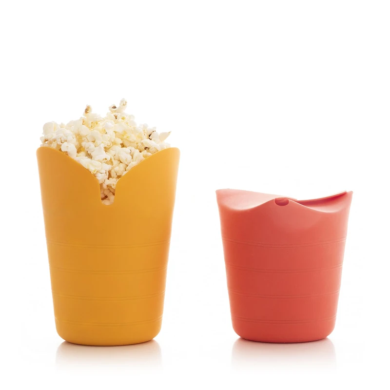InnovaGoods Collapsible Silicone Popcorn Poppers Popbox (Pack of 2)