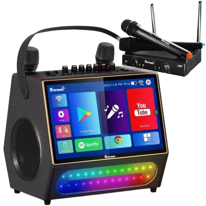 Mr Entertainer Maestro. Smart Touch Screen Karaoke Machine & Portable Media Player. 4 Wireless Microphones