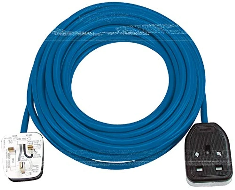 Brennenstuhl Extension Cable for home and office (25m cable for indoor use, with socket 13 A BS) blue