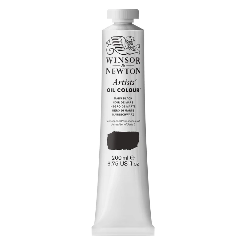 Winsor & Newton 1237386 Artists' Oil Colour, 200ml Volume, Mars Black 1237386