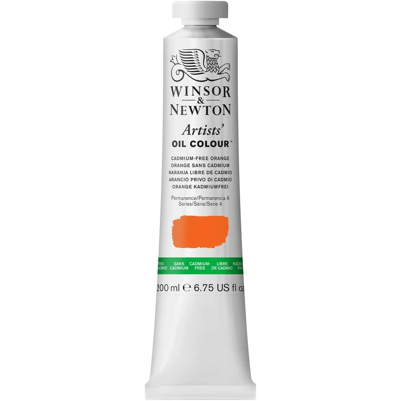 Winsor & Newton Artist Oil Paint, Cadmium Orange, 200ml