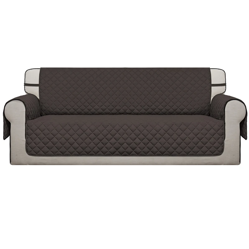 Easy-Going Sofa Slipcover Reversible Oversized Sofa Cover Water Resistant Couch Cover with Foam Sticks Elastic Straps Furniture Protector for Pets Children Dog (Oversized Sofa, Chocolate/Chocolate)