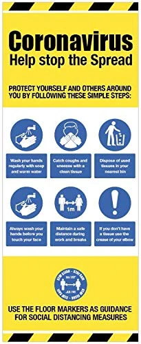 Coronavirus Help stop the spread (1 metre social distancing) Roller Banner in case 2000x800mm display
