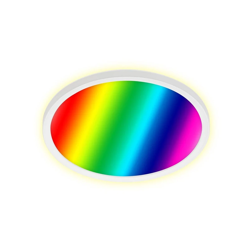 BRILONER Leuchten - LED Panel, dimmable Ceiling Light, Ceiling lamp, RGB, Colour Control, Backlight, incl. Remote Control, 15 watts, 1,850 lumens, 4,000 Kelvin, White, Ø 29.3cm