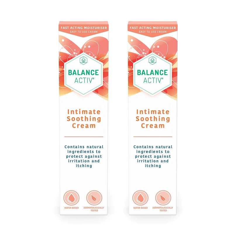 Balance Activ Intimate Soothing Cream, Fast-Acting Relief from Intimate Irritation for Women, Soothes Itching, Redness & Soreness, 2 Pack of 40mL Tubes - Image 1