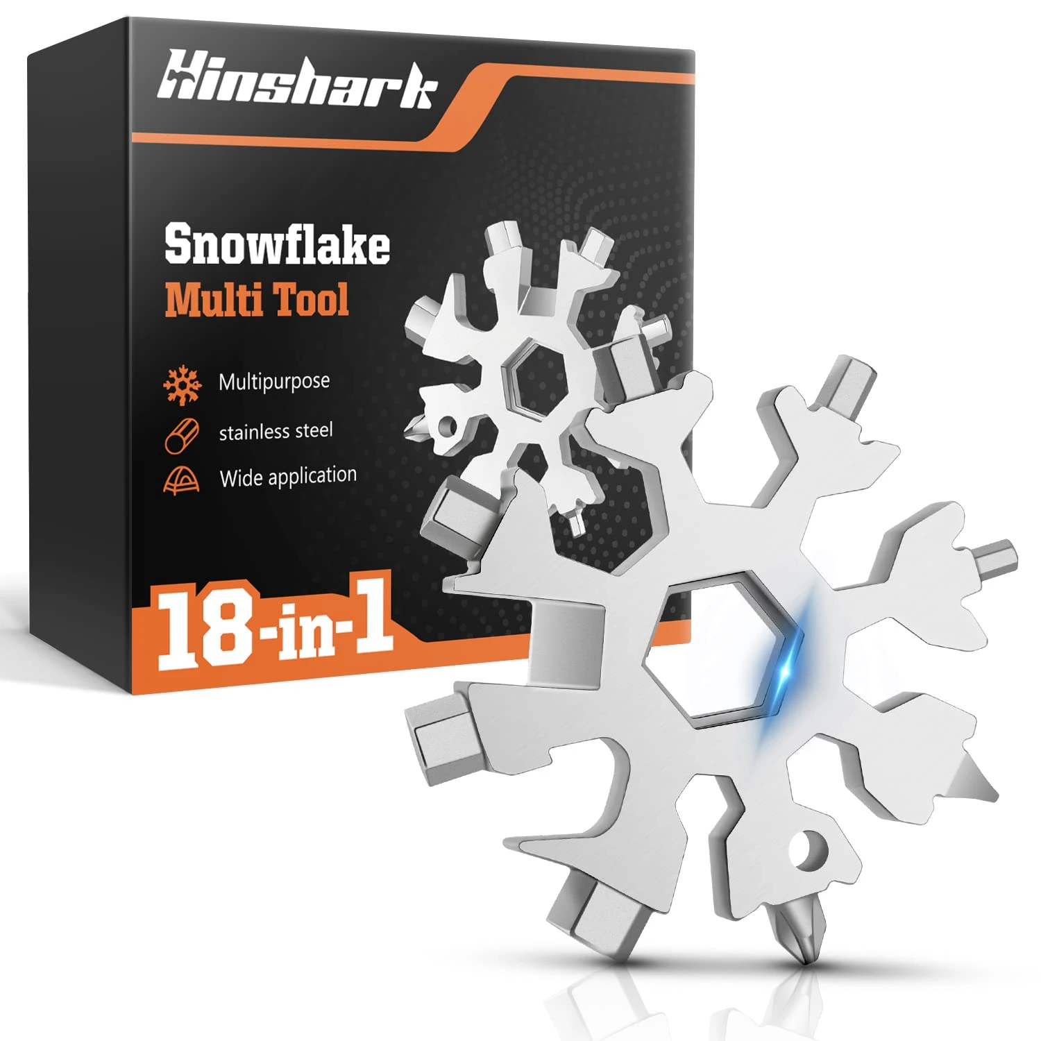 Hinshark Gifts for Men Him Dad, 18-in-1 Snowflake Multi Tool, Dad Birthday Gadgets Stocking Fillers Mens Gifts for Men Who Have Everything