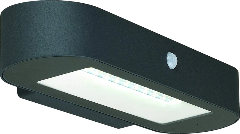 Legrand VOLTMAN VOM69219 Voda Model Solar Wall Light, Black, 500 Lumen, 6500 K, IP44 with Motion Sensor