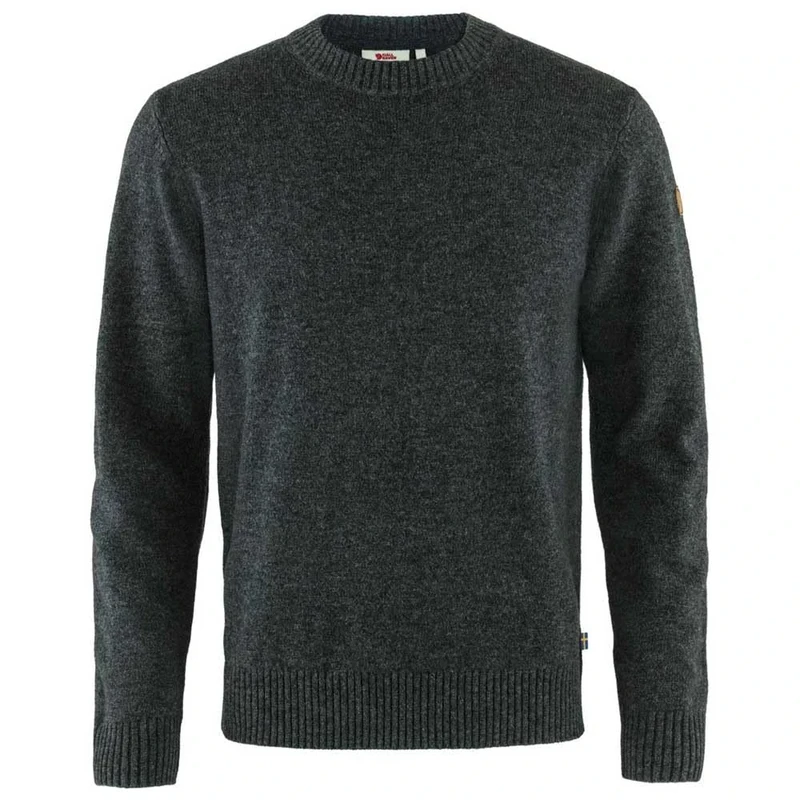 FJALLRAVEN Men's Övik Round Neck Sweater M Sweatshirt, Dark Grey, M