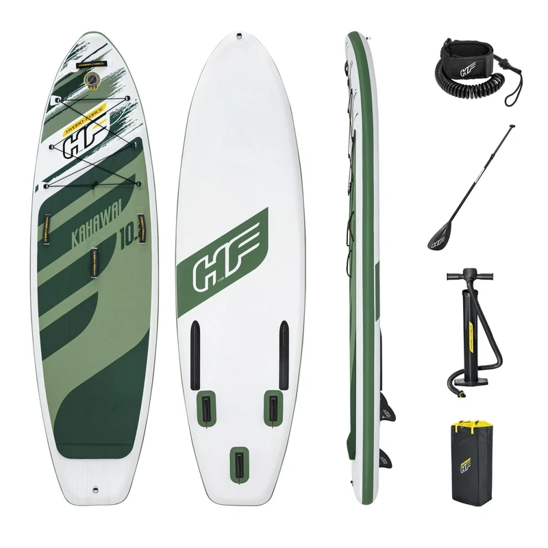Hydro-Force Unisex's BW65308-21 Bestway SUP, Kahawai Set Stand Up Paddle Board with Hand Pump and Travel Bag, 10 ft 2, Multi-Coloured, 3.10m x 86cm x 15cm