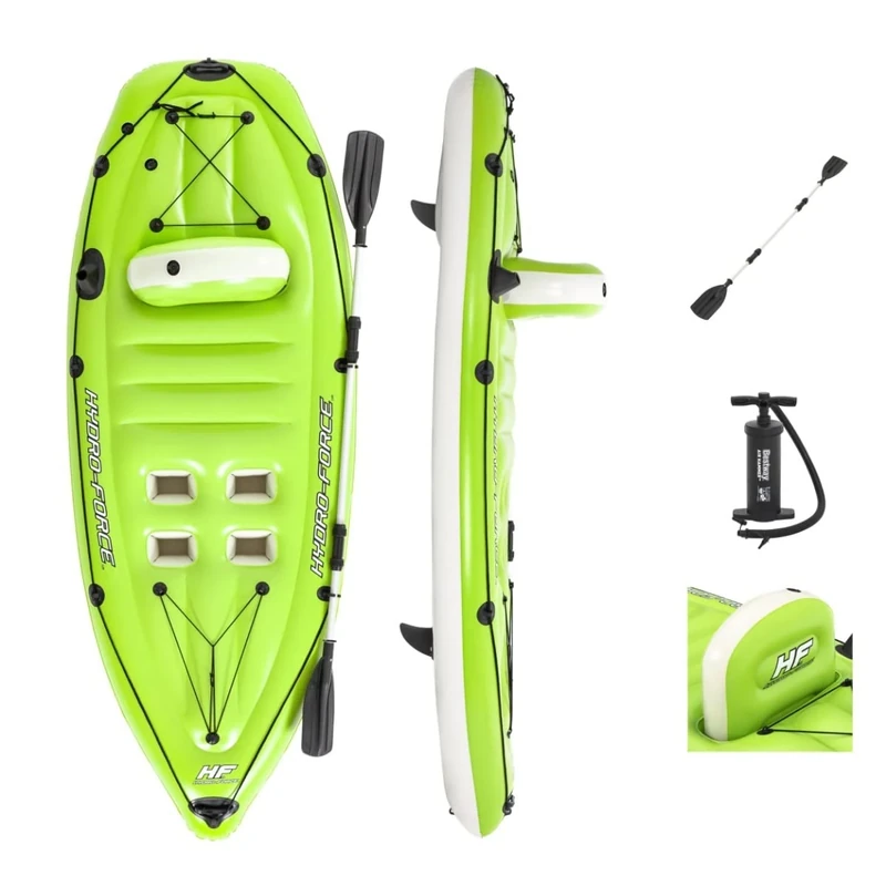 Hydro-Force Bestway inflatable kayak, Koracle Inflatable Boat Set For Fishing With Hand Pump And Paddle, 1 Person Capacity