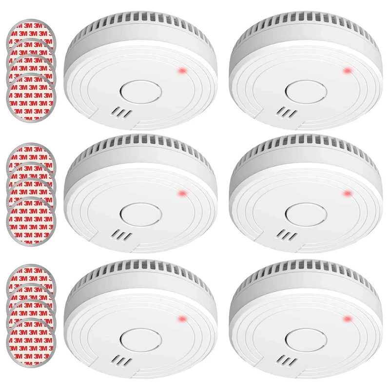 ELRO FS1805M, 6-Piece Smoke Alarm Set, Magnetic Mounting Kit, 5-Year, Complies with European Standard EN14604, White, Set of 6