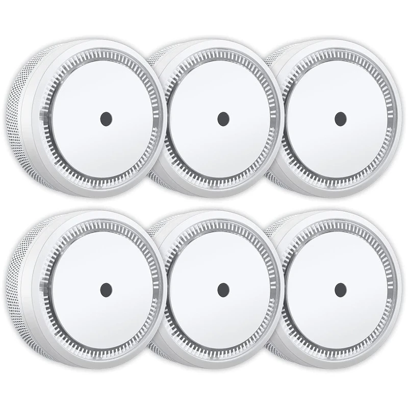 ELRO FS801061 FS8010 Mini Smoke Detector Compact Design with 10 Year Battery EN 14604 Pack of 6