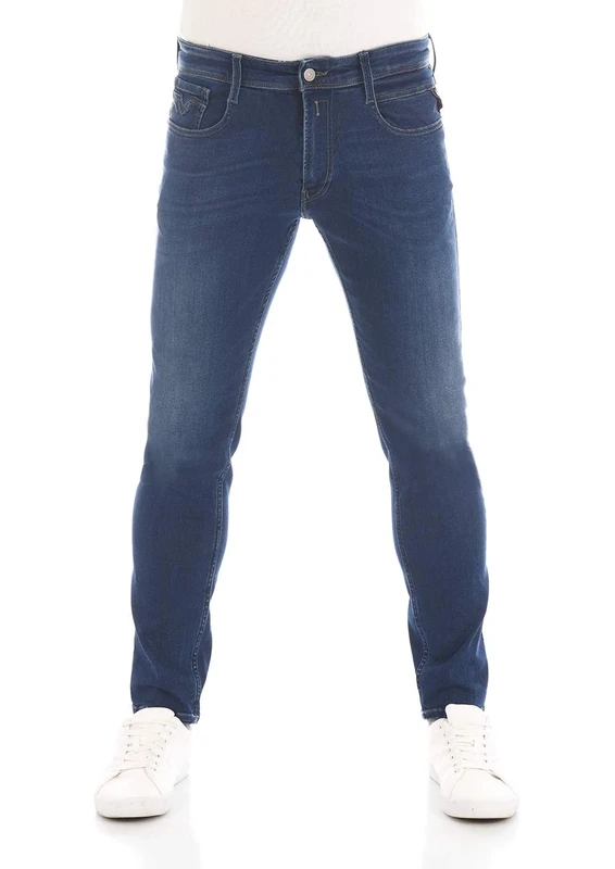 REPLAY Men's Anbass Powerstretch Denim Jeans, Medium Blue, 30W / 34L