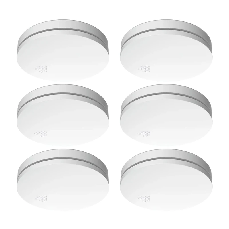 ELRO FS4610 6-Pack Ultra Thin Smoke Alarm with 10 Year Battery and Conforms to EN14604 Standard, White, 6 Items
