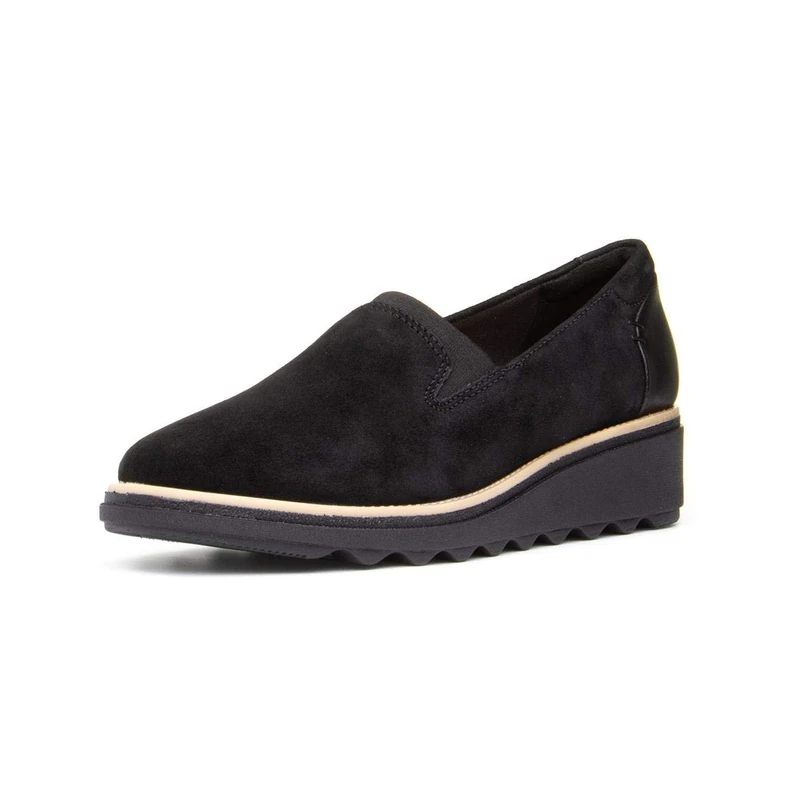 Clarks Women's Sharon Dolly Sneaker, Black Suede W Dark Tan World, 3 UK - Image 1
