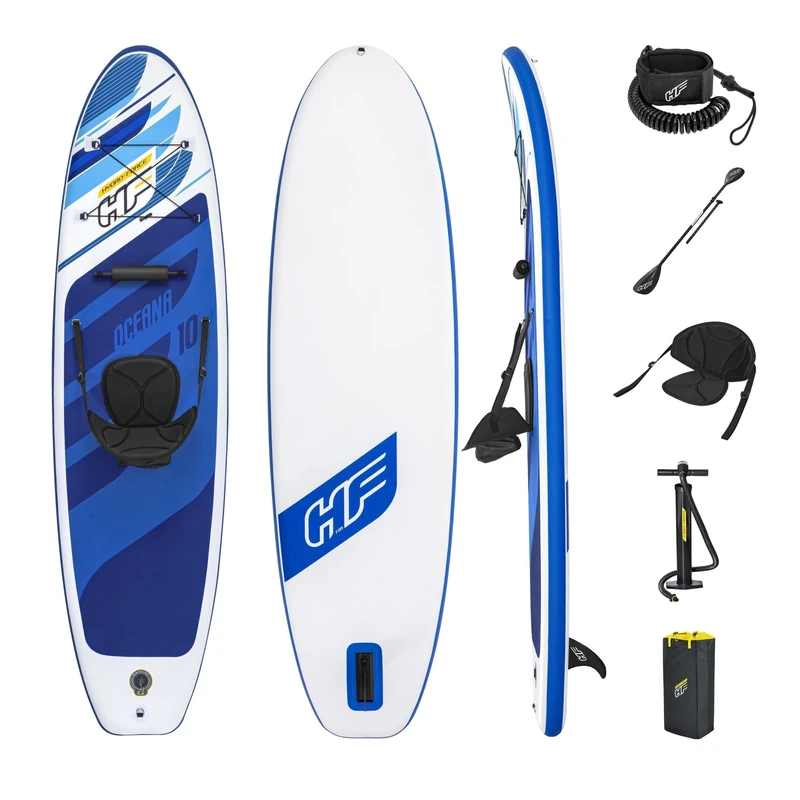 Hydro-Force Bestway Hydro-force SUP, Oceana Convertible Stand Up Paddle Board set with Hand Pump and Travel Bag, 10 ft, Multi-Coloured, 1065349XXX21