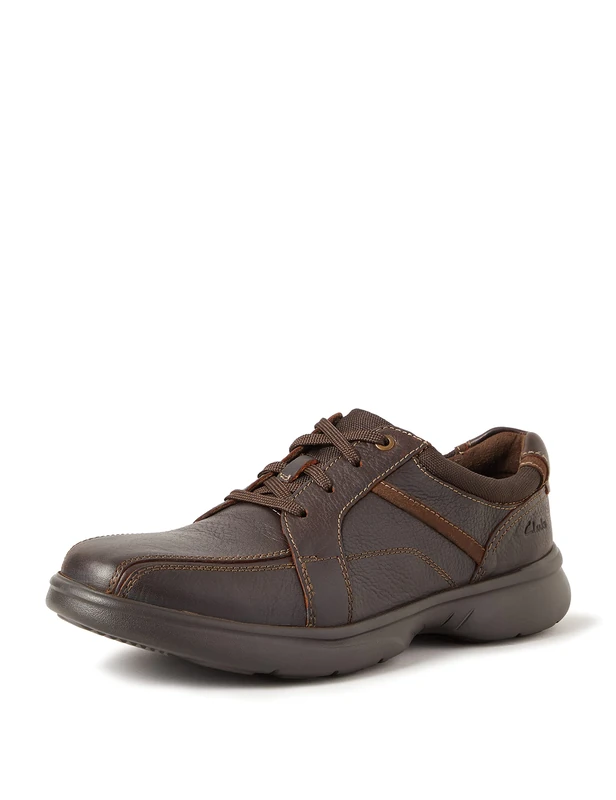Clarks Men's Bradley Walk Oxford shoe, Brown Tumbled Leather, 11 UK