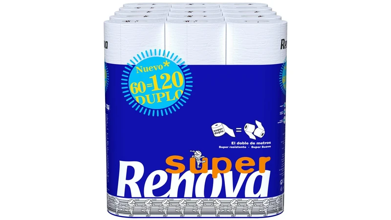 Renova Super Duplo Toilet Paper - 60 Double Rolls (120 Rolls)