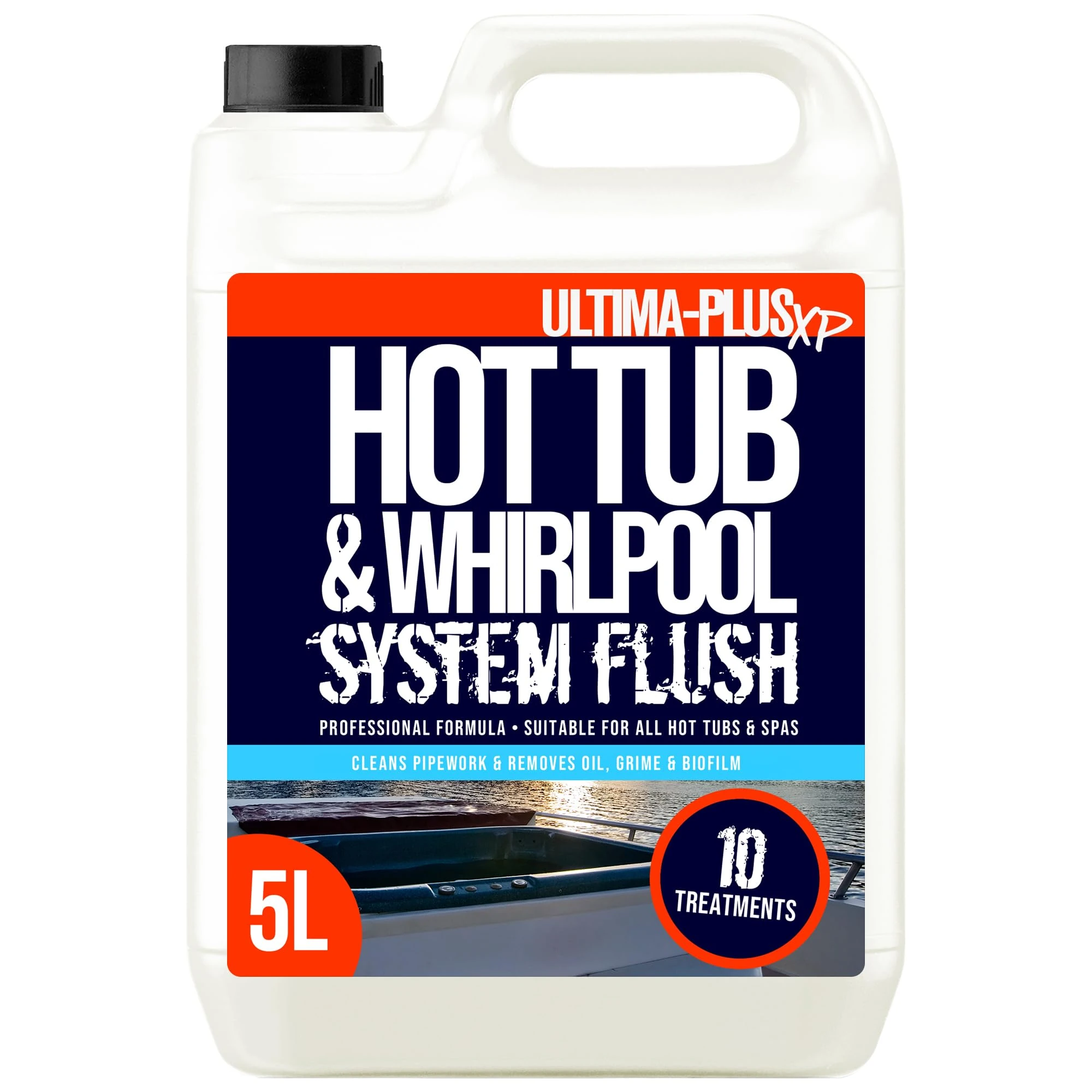 ULTIMA-PLUS XP Hot Tub and Whirlpool System Flush - Deeply Cleans to Remove Dirt & Grime From Pipework - Easy to Use Formula (5 Litres)