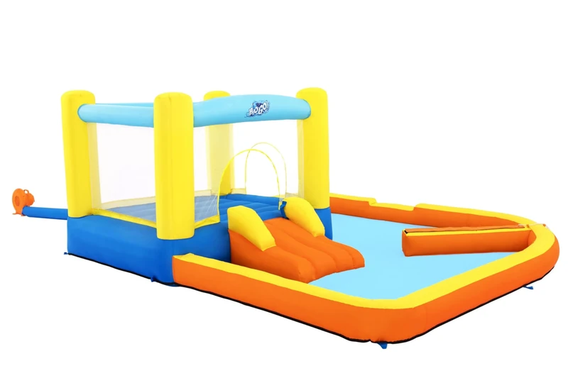 Bestway H2OGO! Inflatable Bouncy Castle with Pool | Paddling Pool with Slide and Sprinkler for Kids, 3.65m x 3.40m