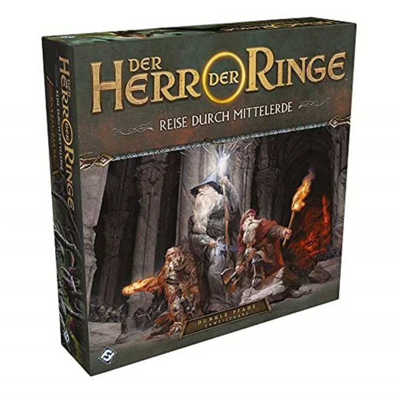 Fantasy Flight Games, The Lord of the Rings: Journey through Middle-earth - Dark Paths, Expansion, Expert Game, Dungeon Crawler, 1-5 Players, Ages 14+, 60+ Minutes, German