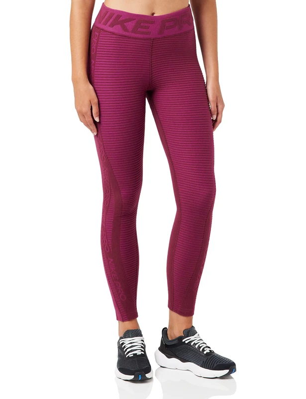 Nike Women's Cln Hpwm Nvl Tight, Dark Beetroot/Metallic Silver, S