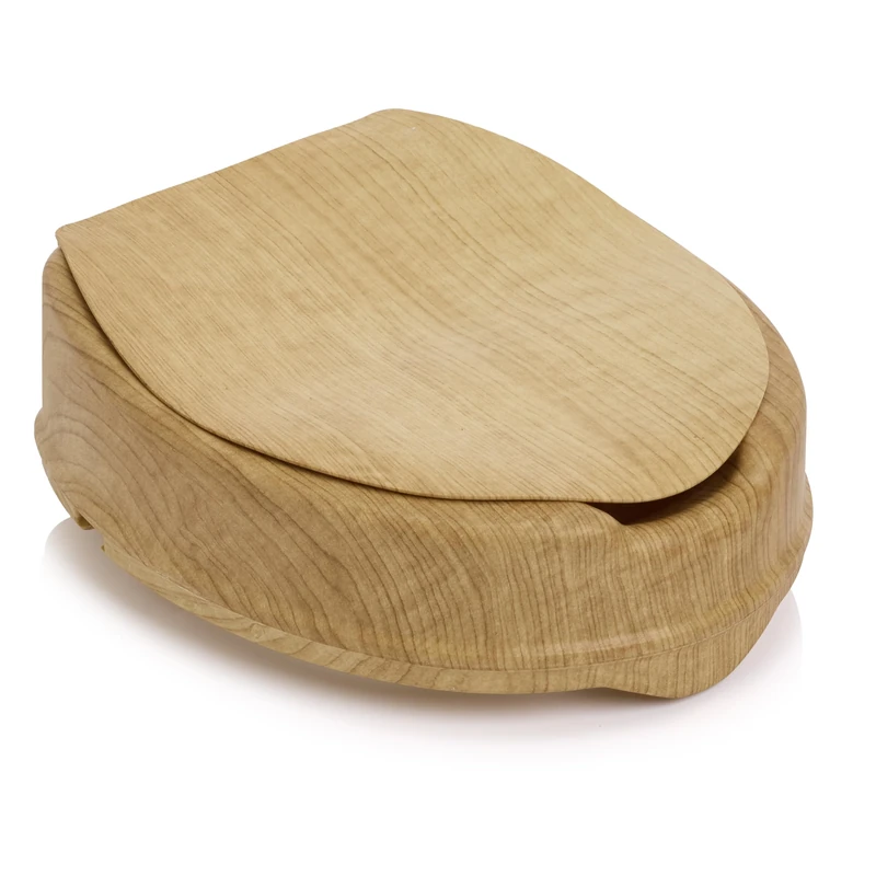 NRS Healthcare Sanctuary Oak Effect Raised Toilet Seat With Lid - 4"
