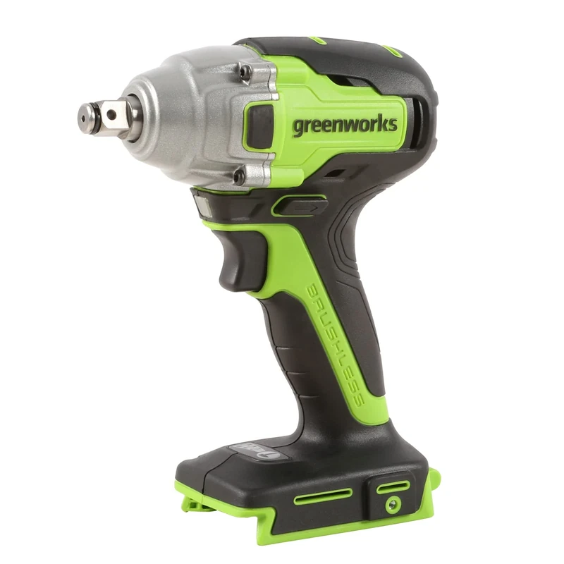 Greenworks GD24IW400 Cordless Impact Wrench with Brushless Motor, 0-2800rpm, 0-4000ipm, 400Nm Torque, 1/2" (1.27cm) Coupler WITHOUT 24V Battery & Charger, 3 Year Guarantee