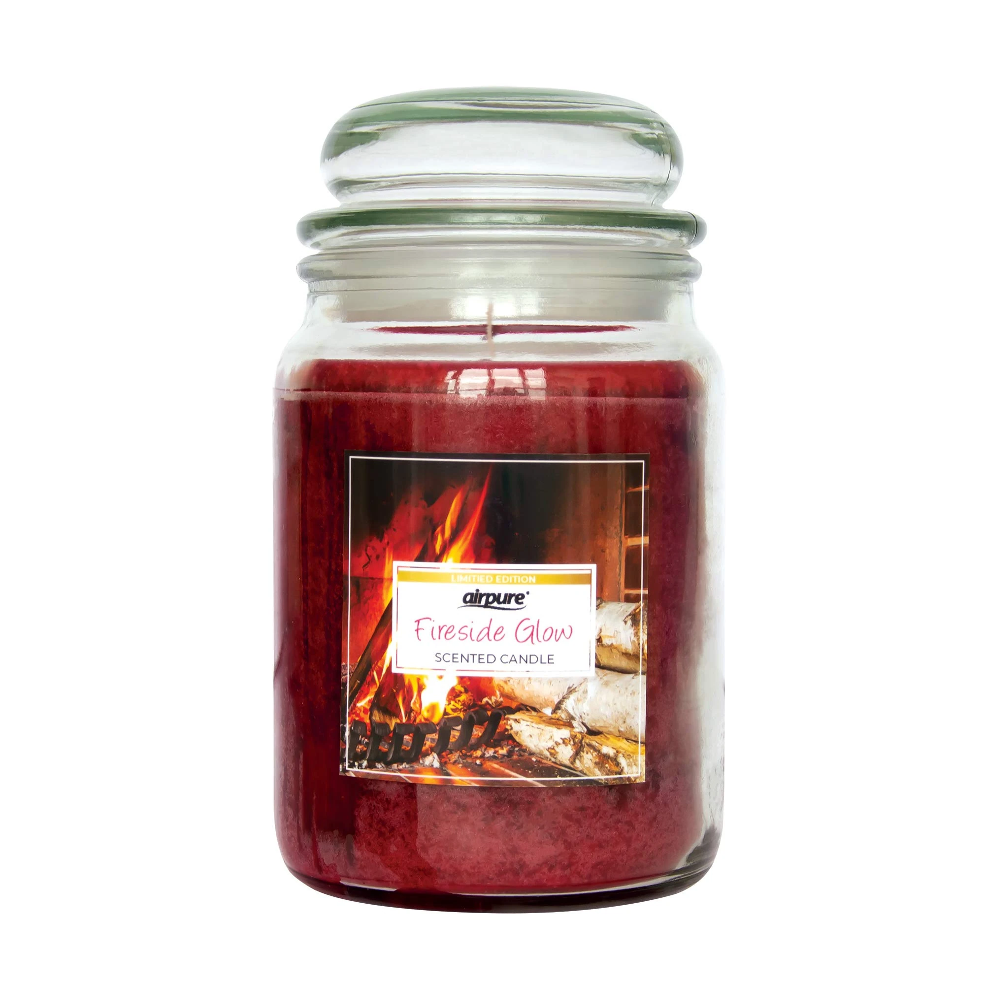 airpure Large Candle Scented, Fireside Glow Fragrance, 18oz Jar, 120 Hour Ornamental Candles, Fill The Room with a Warm and Homey Fragrance, for The Bedroom, Bathroom, Family Room of Office
