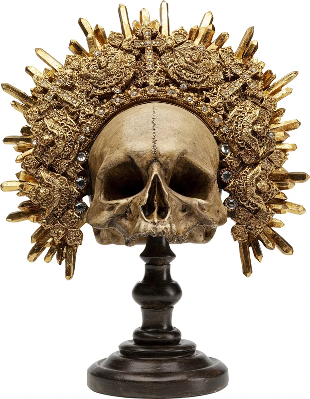 Kare Design Deco Object King Skull, Gold, Elegant, Handmade, Each Piece Unique, Statue, Gift Idea, Decorative Home Accessories, Room Decor, Home Decor for Living Room, 42x34x20 cm