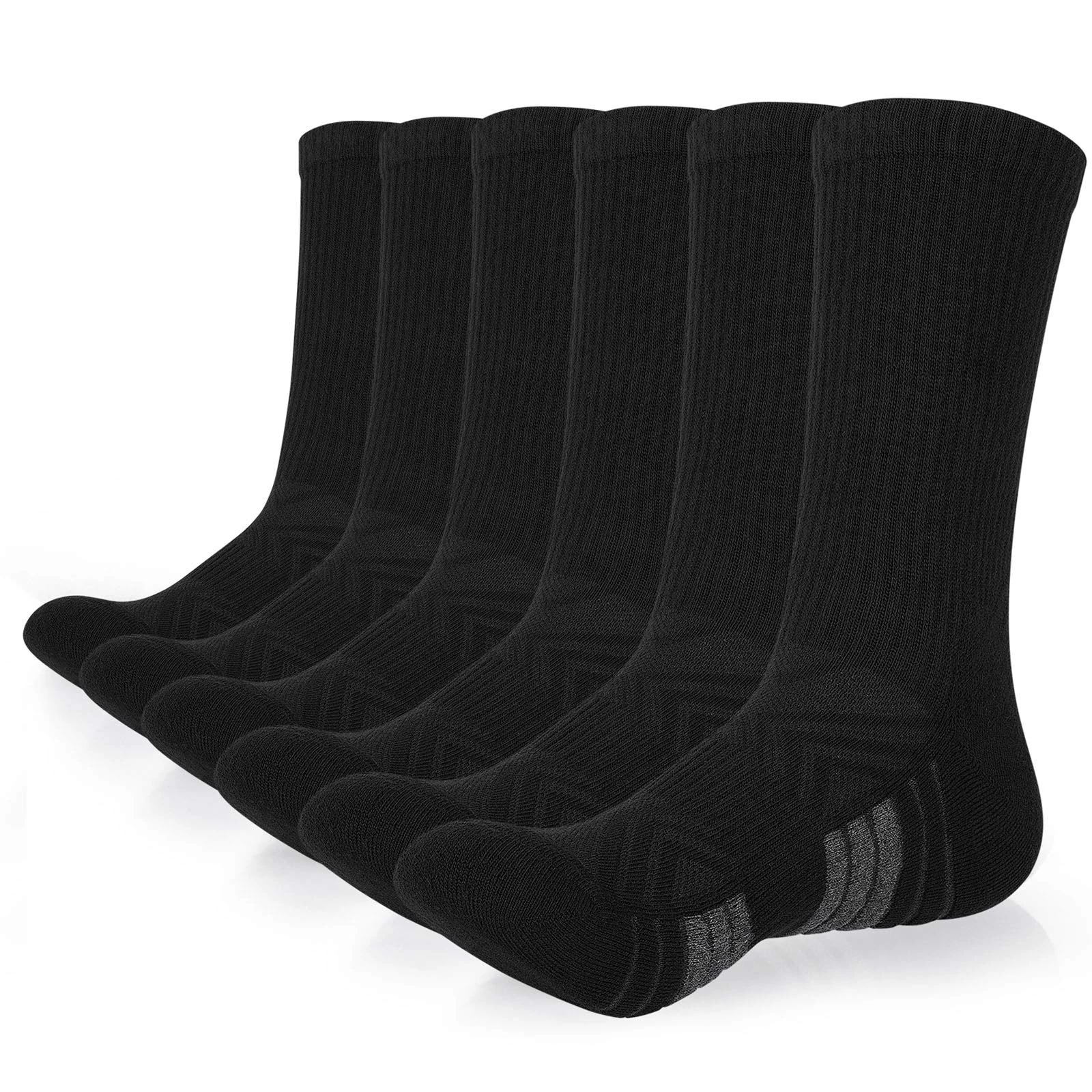 coskefy Sports Socks Thick Cushion Walking Thermal Crew Athletic Socks for Outdoor Work Hiking Trainer (6 Pairs)