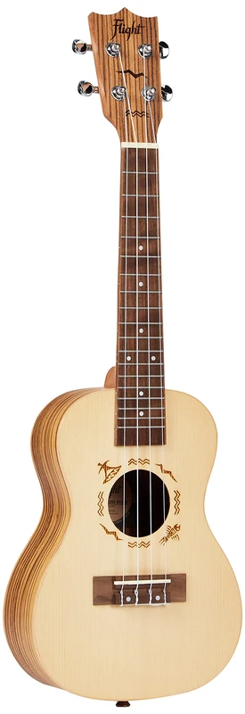 Flight Ukeleles - DUC525 Concert Ukulele - Zebrano (Solid Top)