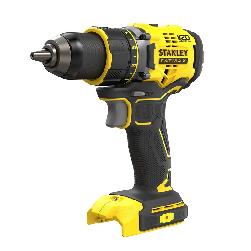 Stanley FatMax SFMCD720B 18V 2-Speed Cordless Drill (2.0Ah, Max. Torque 80 Nm, Brushless Motor with Full Metal Gear, LED Light, Includes Belt Clip, Battery and Charger Not Included)