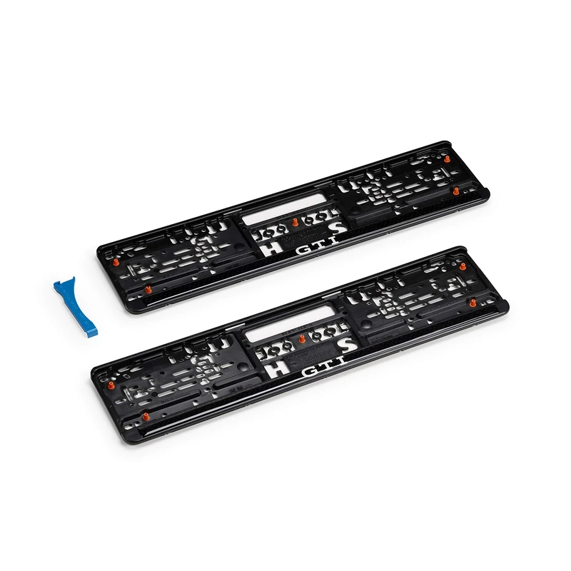 Volkswagen 5HV087703A Number Plate Holder Number Plate Holder with GTI Lettering, Pack of 2, Black