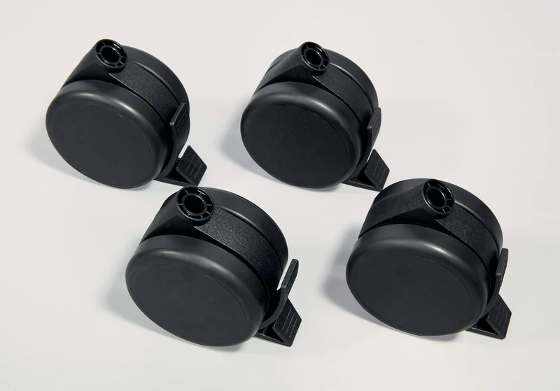 SIGEL MU051 Castors for the Meet up stand, Ø 7,5 cm, to roll across hard and soft floors, Black, 4 Pieces