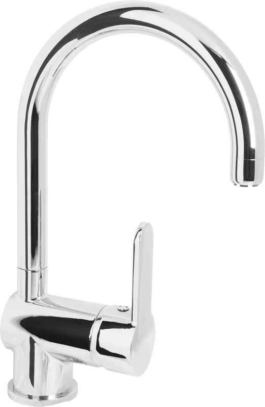 Cornat SAZ628 Single-Lever Sink Robust Die-Cast Body-Chrome-Plated-High & 360° Swivel Spout/Low Pressure Kitchen Tap, Silver